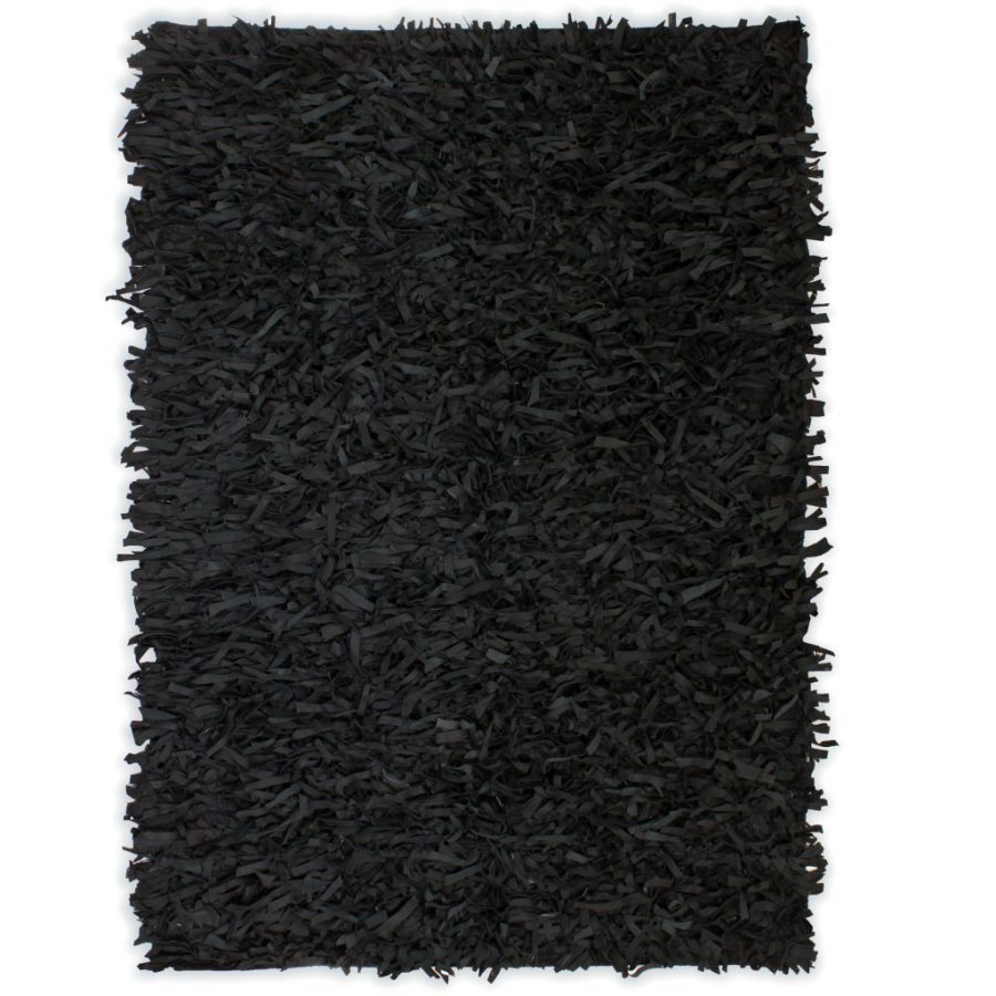 Tapis Peau De Vache Luxe Narbonne Leather Co – Noir Et Blanc – 141 X 158 Cm – Neuf